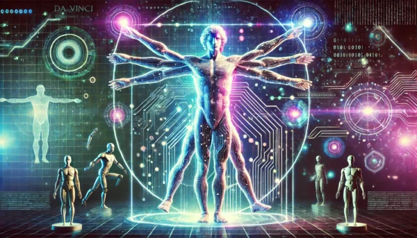 The Vitruvian Man, a symbol of human potential and divine proportion, is reimagined as a digital masterpiece. This 1-of-1 NFT captures the timeless genius of Leonardo da Vinci, brought to life with glowing lines and modern textures. Representing the perfect balance of art, science, and innovation, this reimagining bridges the gap between Renaissance brilliance and the boundless creativity of the digital era.